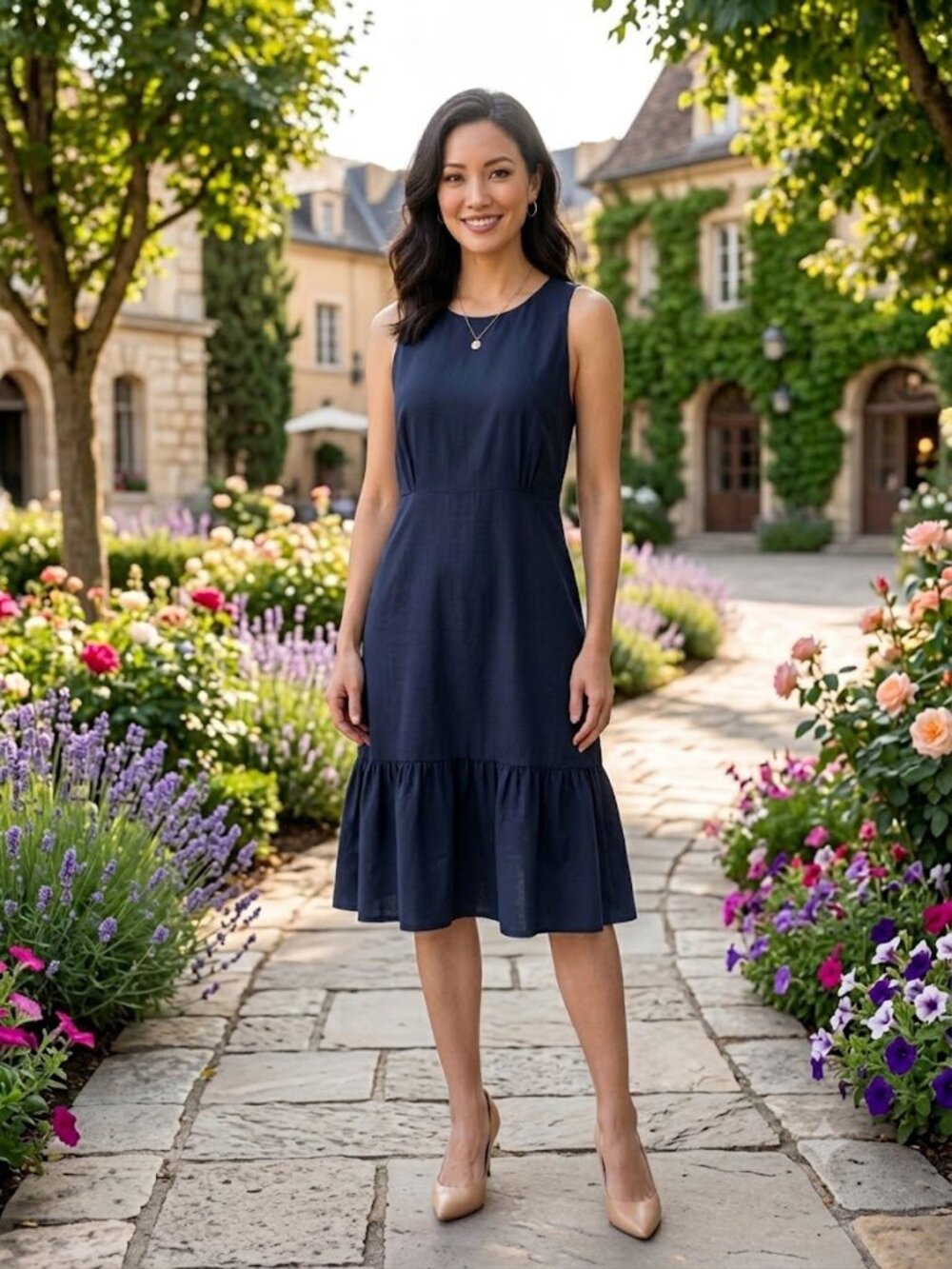 L'AGENCE Blue Racerback Talia Dress